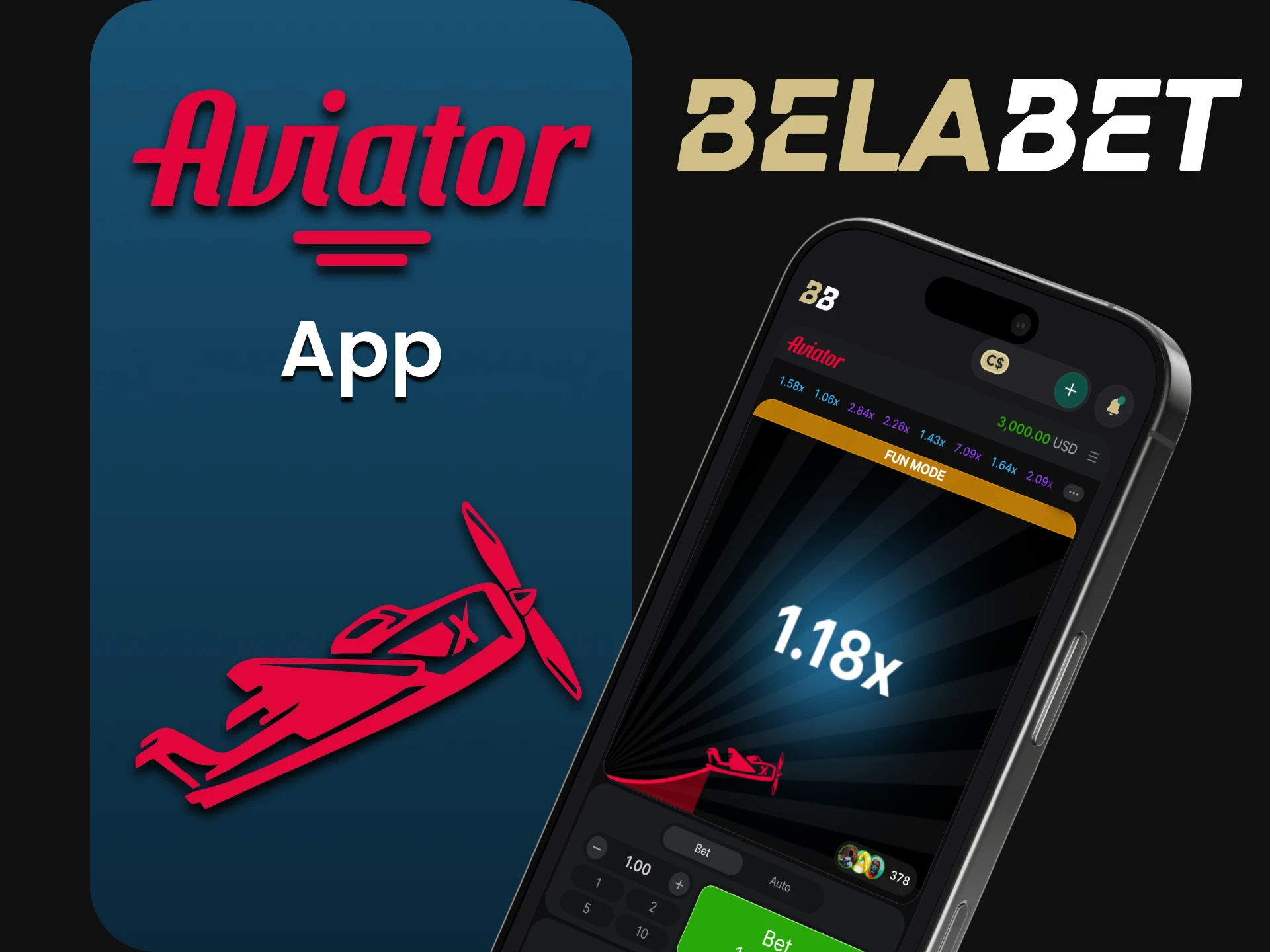 Enjoy playing Aviator on the mobile version of Belabet.